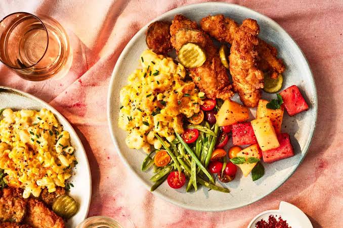 Delicious home cooked healthy meal spread on dining table
